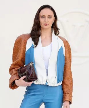 Paris Fashion Week Sophie Turner Leather Jacket