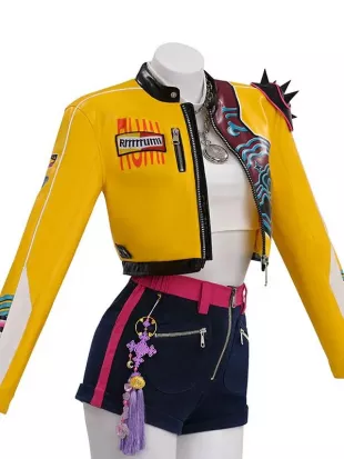 KPop Demon Hunters Rumi Yellow Leather Jacket