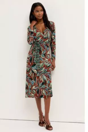 The Janie Favorite Ruched Sleeve Wrap Dress