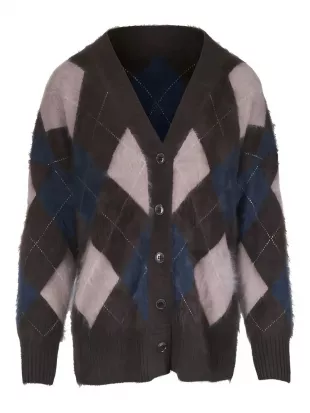 Elaria Argyle Brushed Cashmere Cardigan
