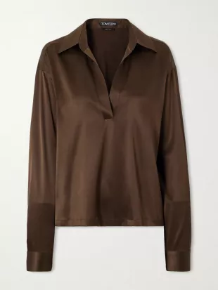 Silk-Blend Satin Blouse