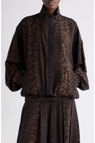 Oversize Leopard Print Tracksuit Top