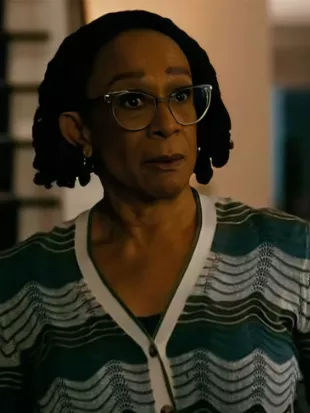 Chicago Med 2026 S. Epatha Merkerson Blue Striped Cardigan