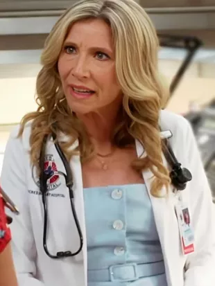 Scrubs S11 Sarah Chalke Blue Midi Dress