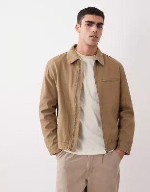 Cotton Zip Through Denim Jacket