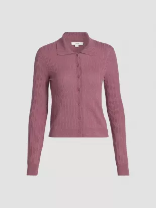 Pointelle Wool Cardigan
