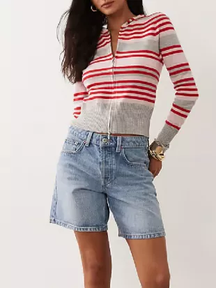 Carrie Preston Elsbeth S04 Red Striped Zip Hoodie