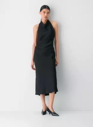 Audience Satin Full Halter Dress