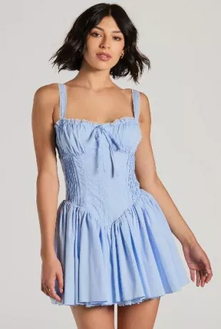 So Darling Woven Drop-Waist Skater Dress
