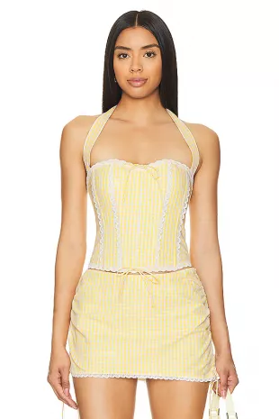 Gingham Lace Corset