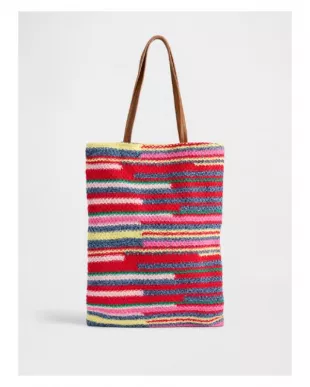 Elsbeth S04 Carrie Preston Crochet Striped Tote Bag