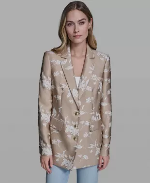 Floral Embroidered Blazer