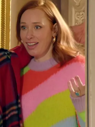 The Celebrity Traitors S2 Hannah Fry Rainbow Striped Sweater