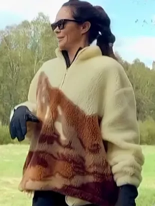 The Celebrity Traitors S02 Joanne McNally Landscape Sherpa Sweater