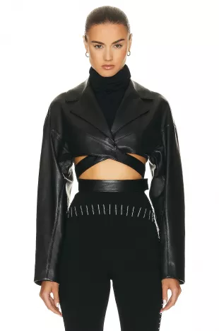Leather Crossover Jacket