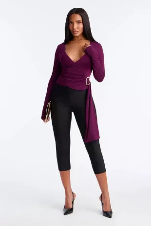 Lydia Long Sleeve Surplice Top