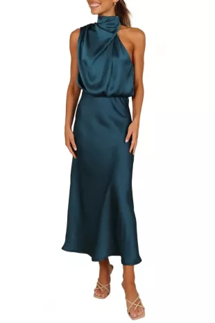 Annabelle Satin Midi Dress