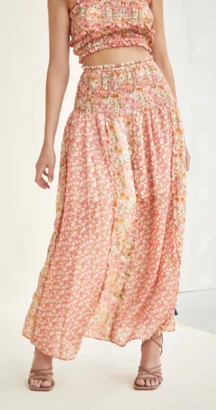 Ruffle High Waisted Maxi Skirt