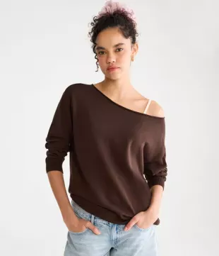 Slouchy Slash Neck Sweater