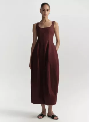 Veda Stretch Cotton Midi Dress