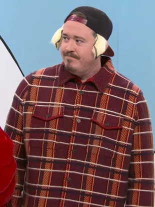 Saturday Night Live Season 52 Shane Gillis Red Plaid Shirt