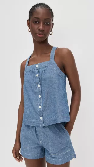 Leah Top In Chambray