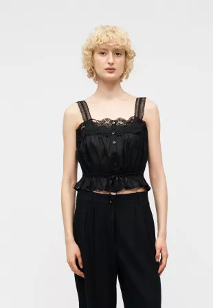 Square Neck Button Through Cami Top
