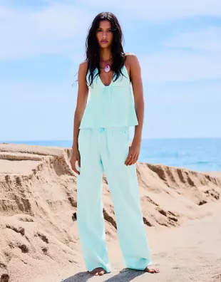 Linen Blend Trousers With an Elasticated Waistband