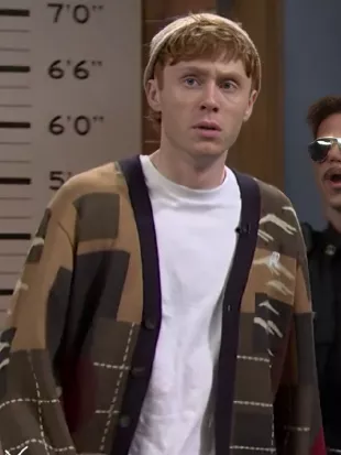 SNL S52 Ben Marshall Pattern Print Knitted Cardigan