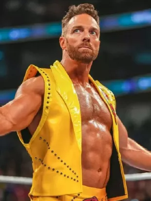 LA Knight WWE Money In The Bank Yellow Leather Vest