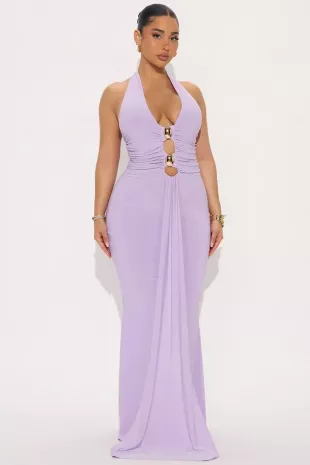 Alaia Draped Halter Maxi Dress