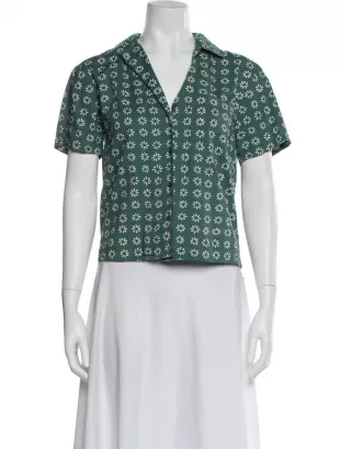 Floral Print Short Sleeve Blouse
