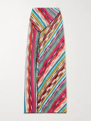 Mare Striped metallic Crochet-knit Maxi Skirt