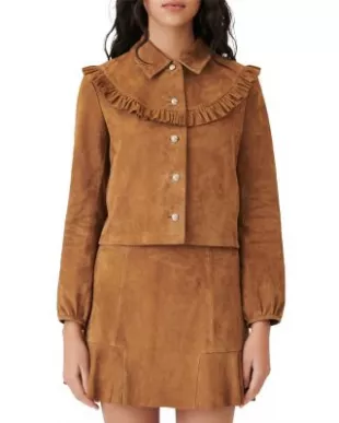 Bendrie Ruffled Suede Jacket