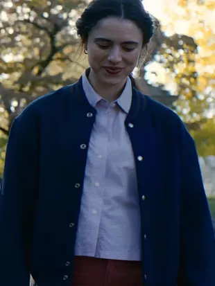 Margaret Qualley Love of Your Life 2026 Varsity Jacket