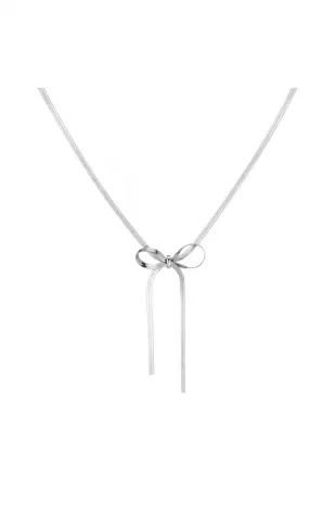 Herringbone Bow Choker Necklace