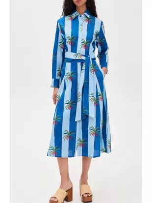 Abbott Elementary S06 Quinta Brunson Striped Palm Dress