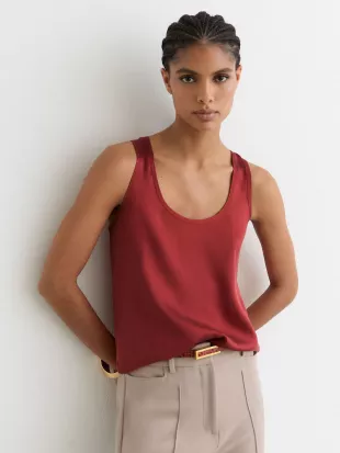 Ruby Silk-Front Cami Top