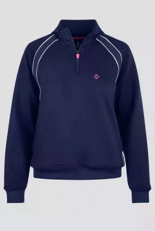 Layers  2-Pocket Stretch Half Zip Scuba Knit Scrub Jacket
