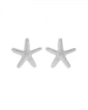 Textured Starfish Statement Stud Earrings