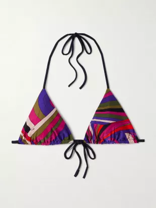 Printed Triangle Bikini Top