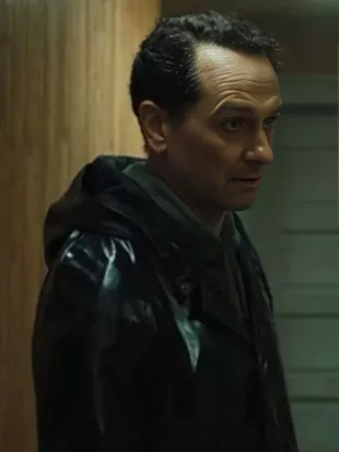 Matthew Rhys Widows Bay 2026 Black Leather Coat