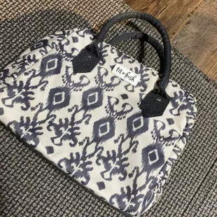 Insulated Gray Beige Lunch Bag