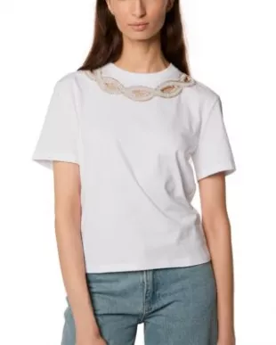 Tobi Rhinestone Trim Tee