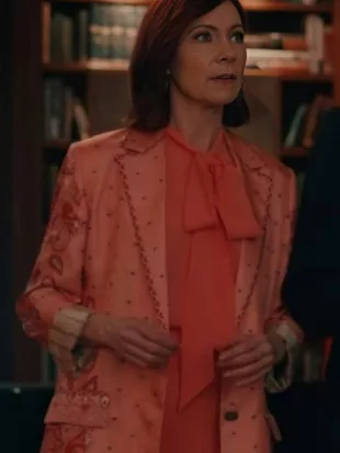 Elsbeth S04 Carrie Preston Pink Paisley Floral Print Blazer
