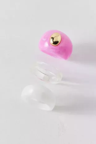 Gali Chunky Acrylic Ring Set