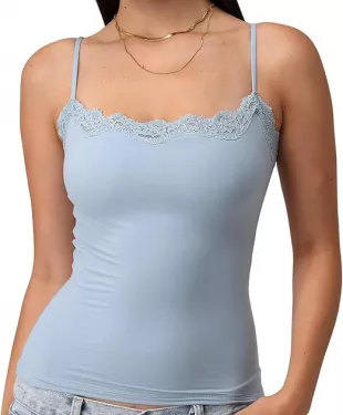 Padded Lace Trim Cami Top