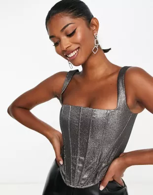 Metallic Corset Top