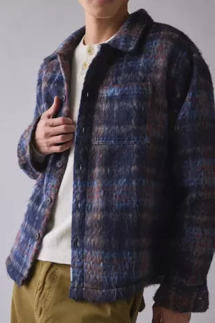 Tee Plaid Faux Mohair Shirt