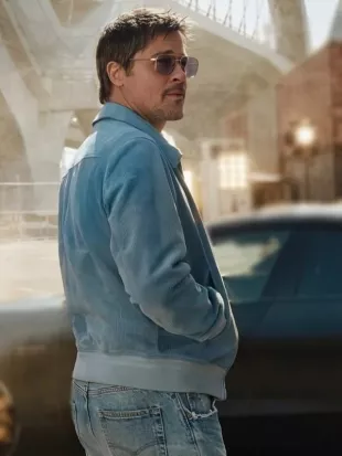 Too Hard to Resist Campaign 2026 Brad Pitt Blue Suede Jacket